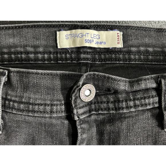 Levi’s 505 Women’s 12M Straight Leg Jeans Dark Gray Black Stretch Denim - Picture 5 of 16